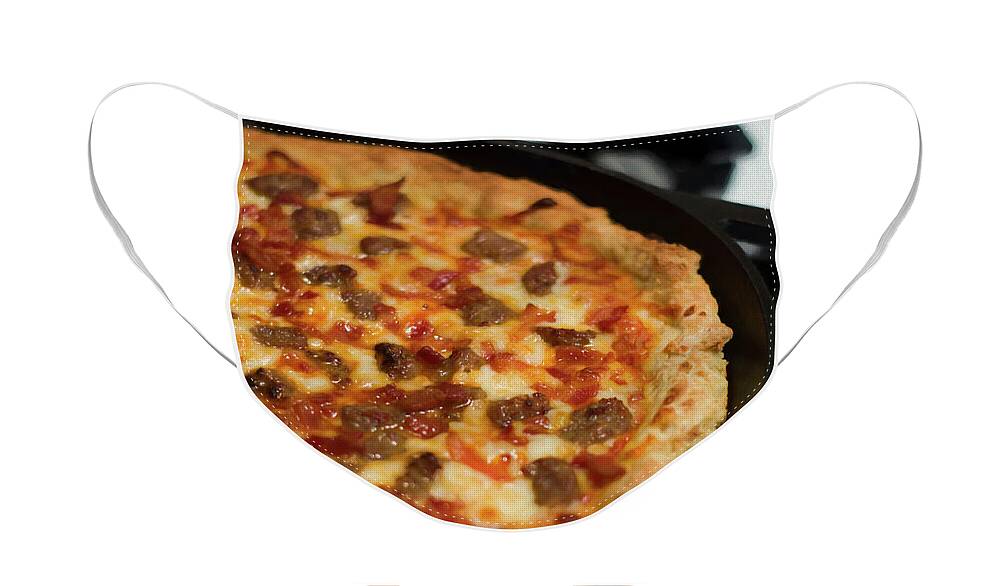 Pizza Face Mask featuring the photograph Deep Dish Pizza 002 by Andee Design