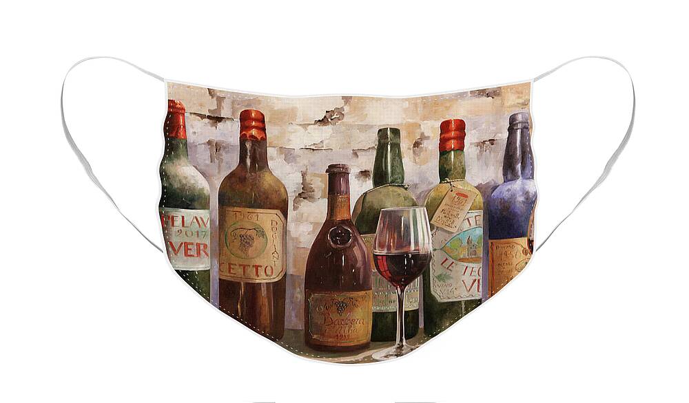 Wine Face Mask featuring the painting Del Buon Vino by Guido Borelli