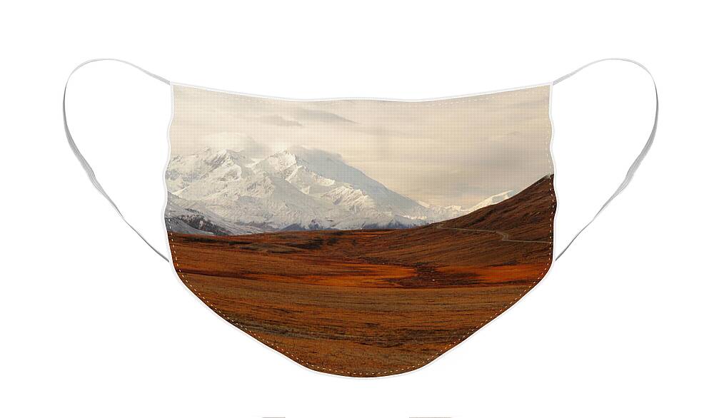 Denali Face Mask featuring the photograph Denali And Tundra In Autumn by Steve Wolfe