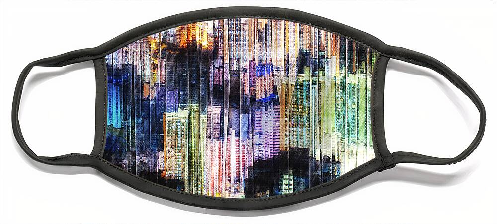 Photography Face Mask featuring the digital art Dense Urban Structures by Phil Perkins