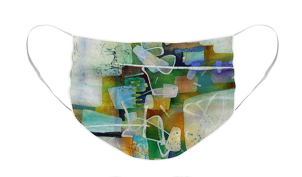 Abstract Face Mask featuring the painting Desert Pueblo by Hailey E Herrera