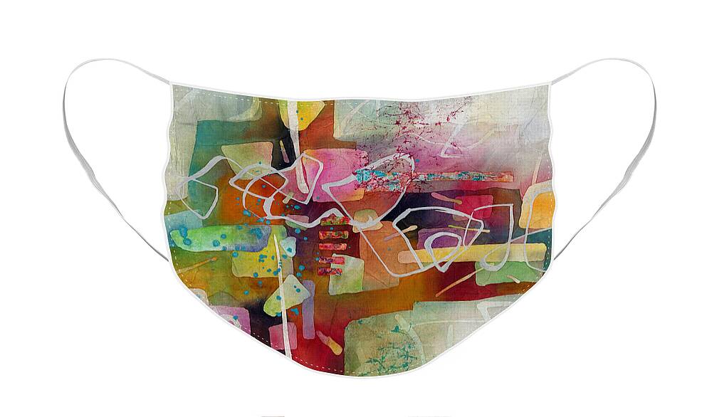Abstract Face Mask featuring the painting Desert Pueblo 2 by Hailey E Herrera