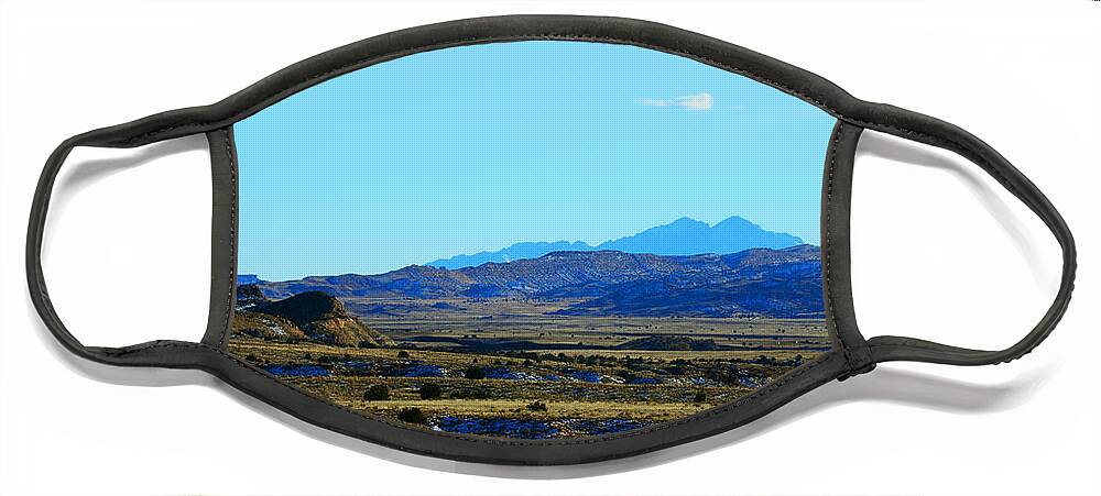 Southwest Landscape Face Mask featuring the photograph Desert range by Robert WK Clark