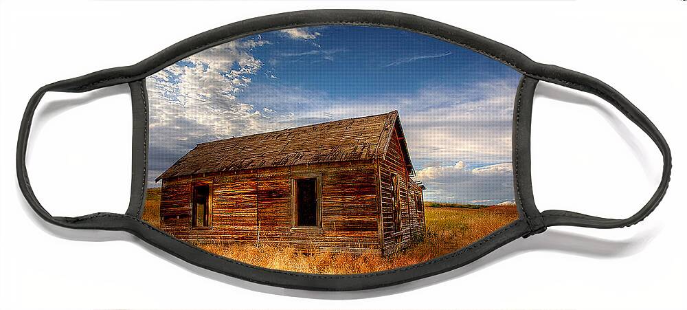 Wyoming Face Mask featuring the photograph Deserted near Spotted horse by Rikk Flohr