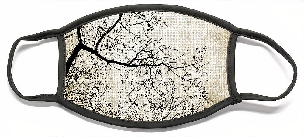 Landscape Face Mask featuring the digital art Design 24 Sepia by Lucie Dumas