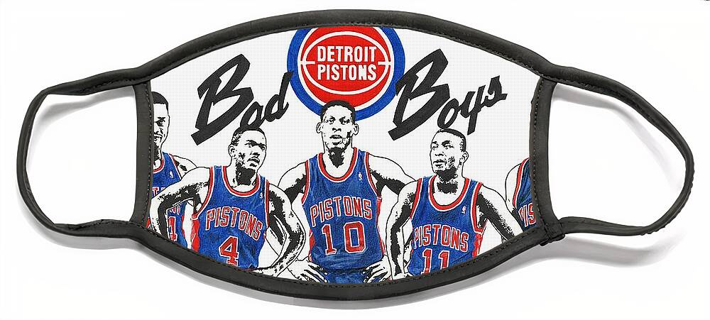 Detroit Bad Boys Pistons Face Mask by Chris Brown - Pixels Merch