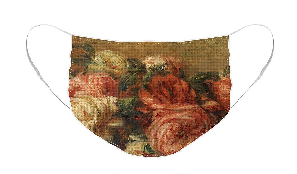 Discarded Roses Face Mask featuring the painting Discarded Roses by Pierre Auguste Renoir