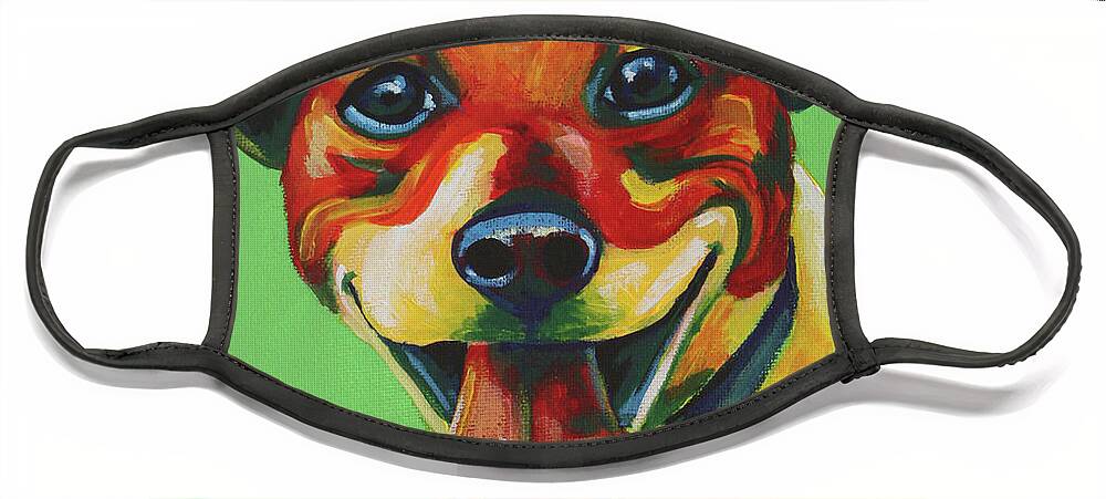 Dog Face Mask featuring the painting Disco by Sara Becker