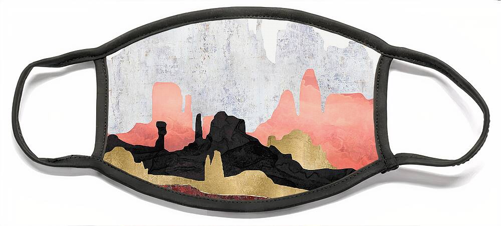 Desert Face Mask featuring the digital art Distant Desert by Spacefrog Designs