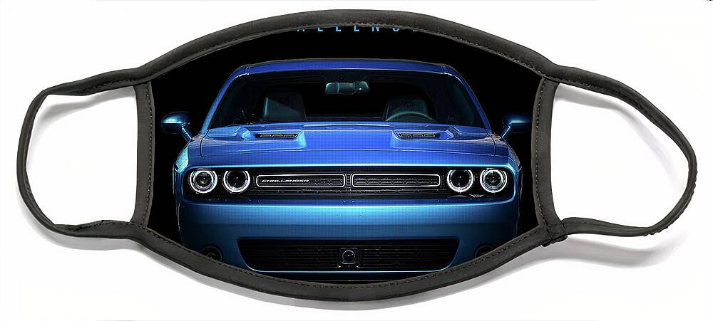 Dodge Face Mask featuring the digital art Dodge Challenger by Airpower Art
