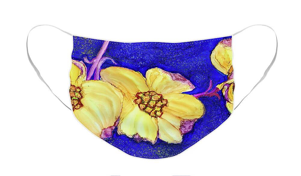 Dogwood Blossoms Face Mask featuring the painting Dogwood Blossoms 3 by Eunice Warfel