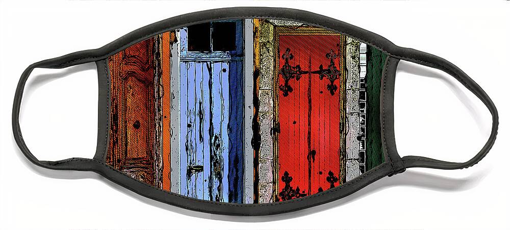 Doors Face Mask featuring the photograph Doors In A Row by Phil Perkins