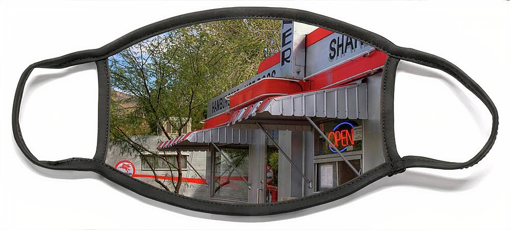 Diner Face Mask featuring the photograph Dot's Diner in Bisbee by Charlene Mitchell