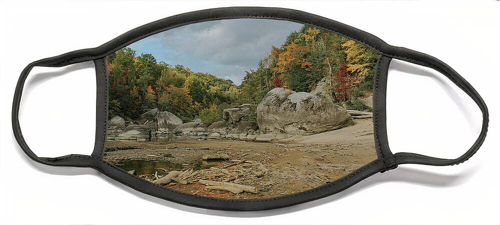 Cumberland Falls Face Mask featuring the photograph Downstream from Cumberland Falls by Amber Flowers