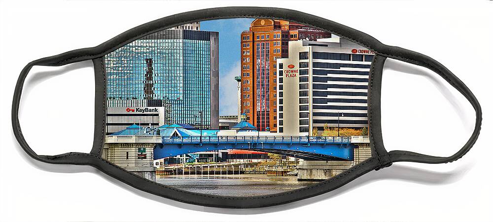 Toledo Ohio Face Mask featuring the photograph Downtown Toledo Riverfront by Jack Schultz