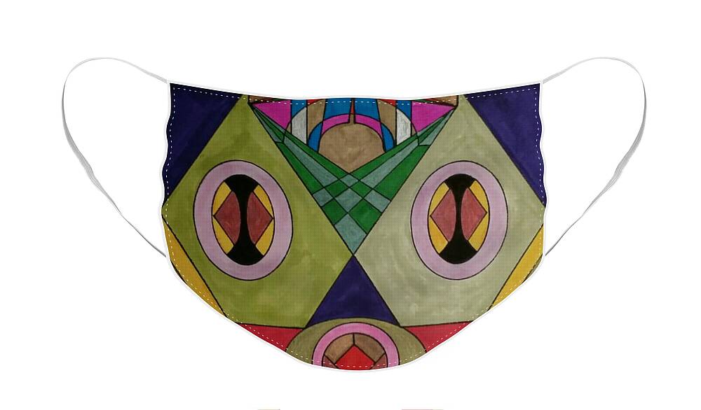 Geometric Art Face Mask featuring the glass art Dream 174 by S S-ray