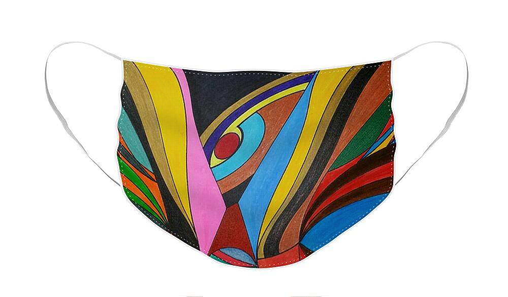 Geometric Art Face Mask featuring the painting Dream 283 by S S-ray