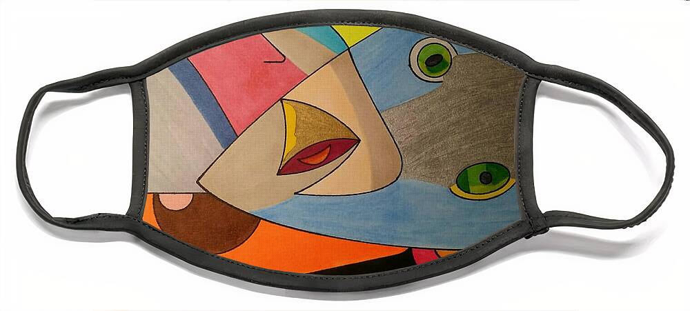 Geo - Organic Art Face Mask featuring the painting Dream 334 by S S-ray