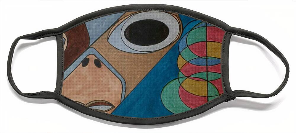 Geometric Art Face Mask featuring the glass art Dream 99 by S S-ray