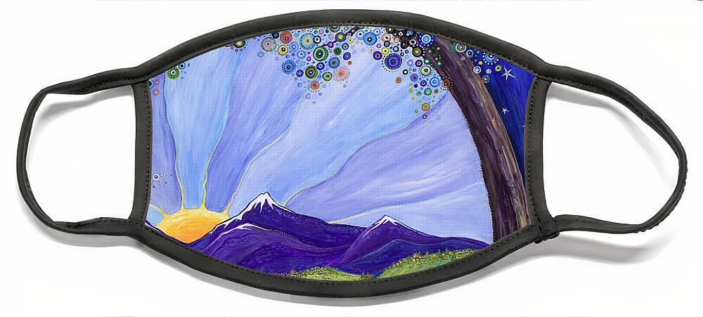 Moon Face Mask featuring the painting Dreaming Tree by Tanielle Childers