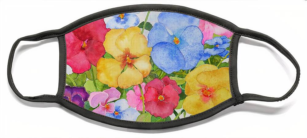 Flowers Face Mask featuring the painting Dreams of Spring by Mary Ellen Mueller Legault
