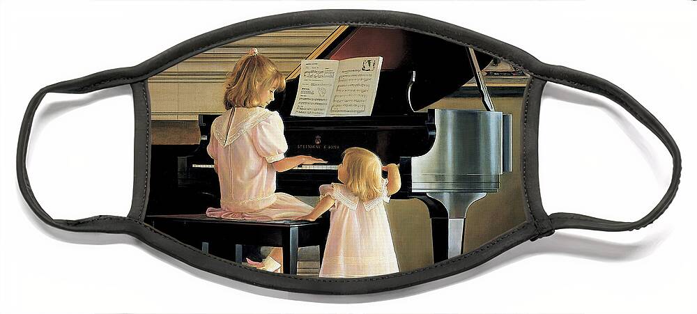 Piano Face Mask featuring the painting Dress Rehearsal by Greg Olsen