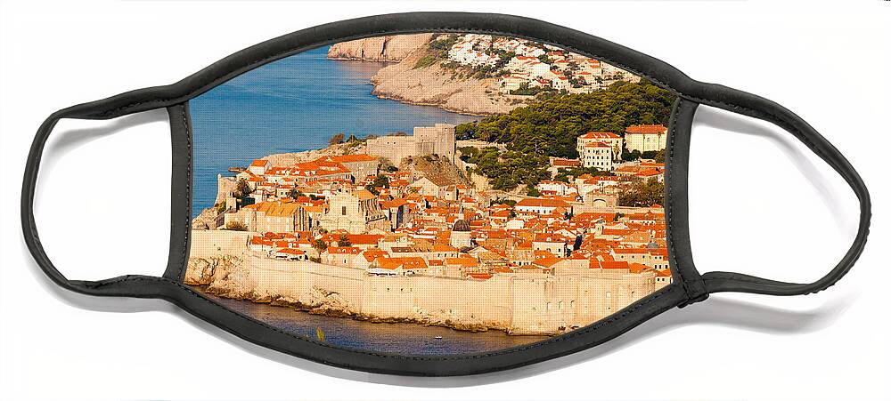 Aerial Face Mask featuring the photograph Dubrovnik Old City by Thomas Marchessault