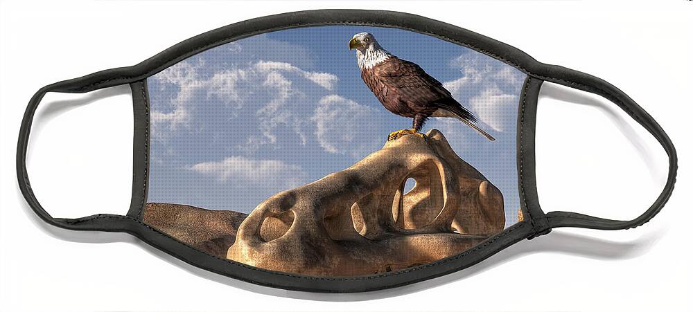 Eagle Rex Face Mask featuring the digital art Eagle Rex by Daniel Eskridge