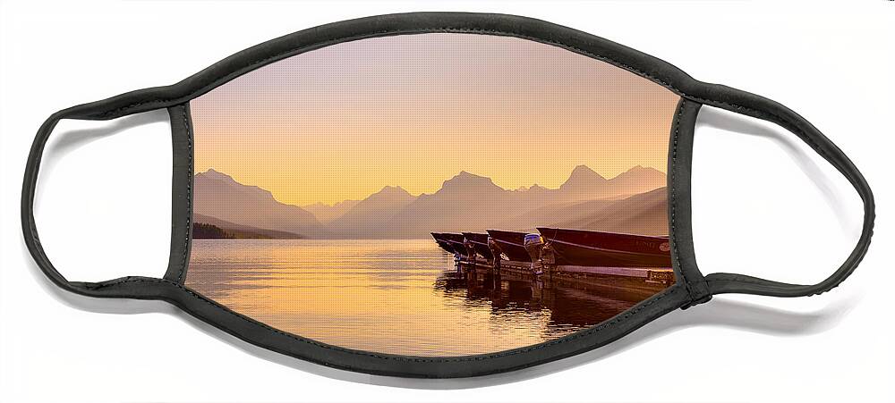 Glacier National Park Face Mask featuring the photograph Early Morning on Lake McDonald by Adam Mateo Fierro