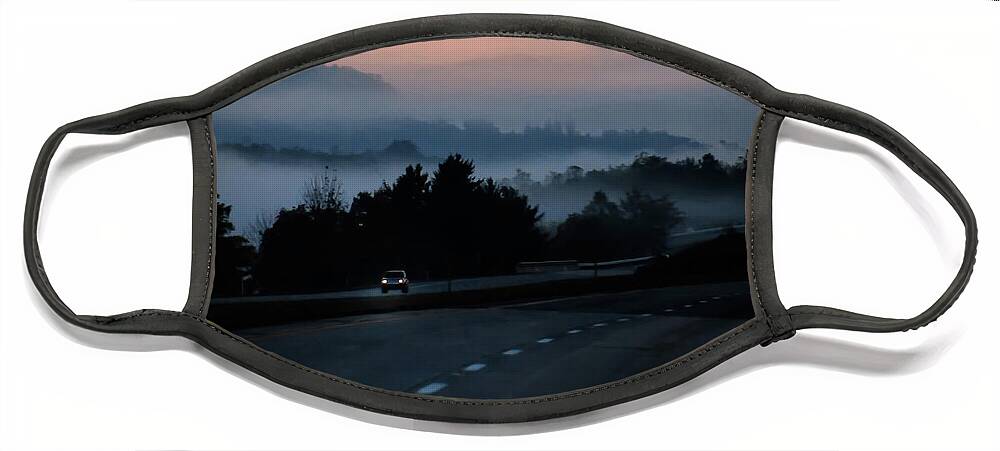 Road Face Mask featuring the photograph Early Morning Road Trip by Lois Bryan
