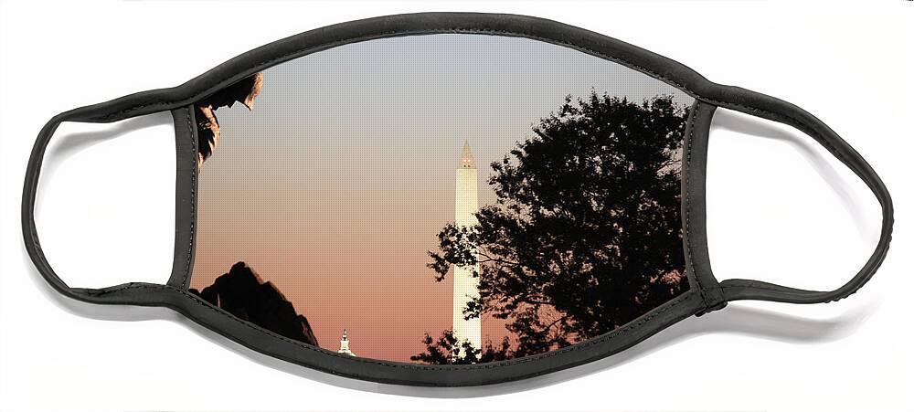 Early Face Mask featuring the photograph Early Washington Mornings - Cpl Block - For Liberty by Ronald Reid