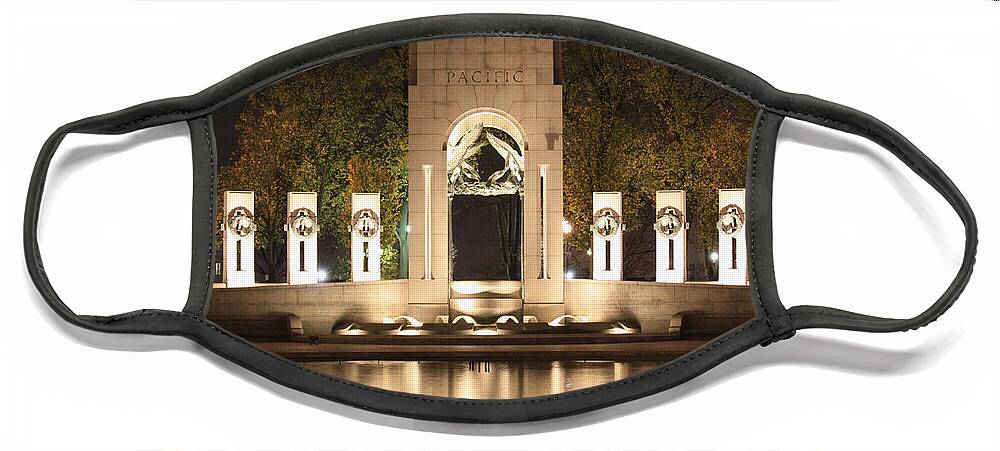 Early Face Mask featuring the photograph Early Washington Mornings - World War II Memorial - Pacific Theater by Ronald Reid