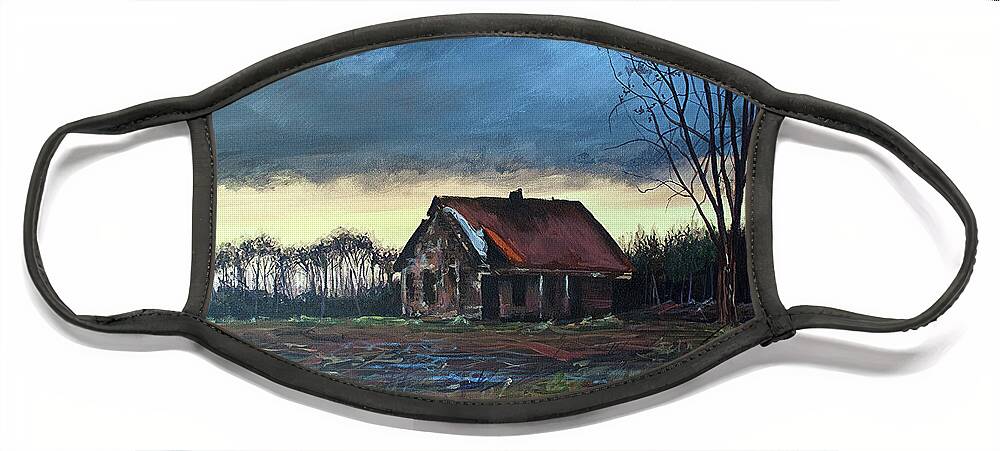 Farmhouse Face Mask featuring the painting East of Eden by Hunter Jay