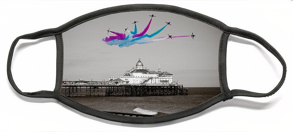 The Red Arrows Face Mask featuring the digital art Eastbourne Break by Airpower Art
