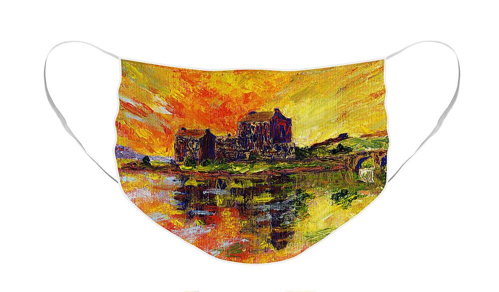Eilean Donan Painting Face Mask featuring the painting Eilean Donan by Edward McNaught-Davis