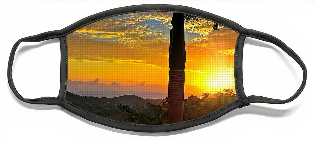 Rainforest Face Mask featuring the photograph El Yunque Mountain Sunrise by Stephen Anderson