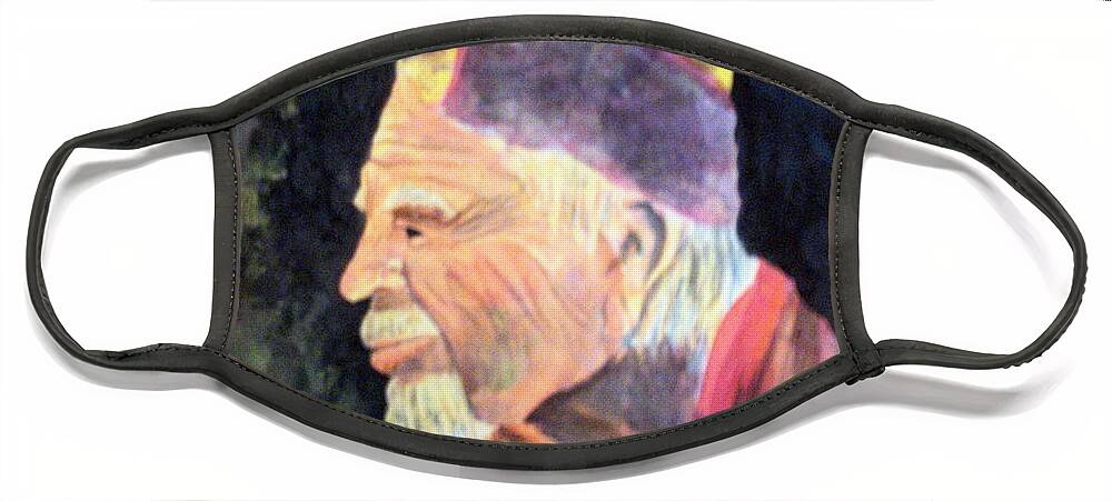 Elder Face Mask featuring the painting Elder by Susan Kubes