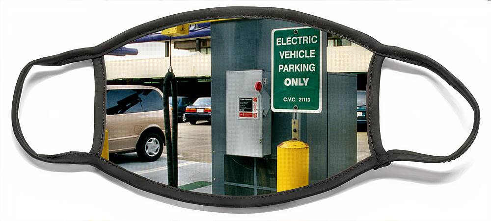 Electric Face Mask featuring the photograph Electric Vehicle Charging Station by Inga Spence
