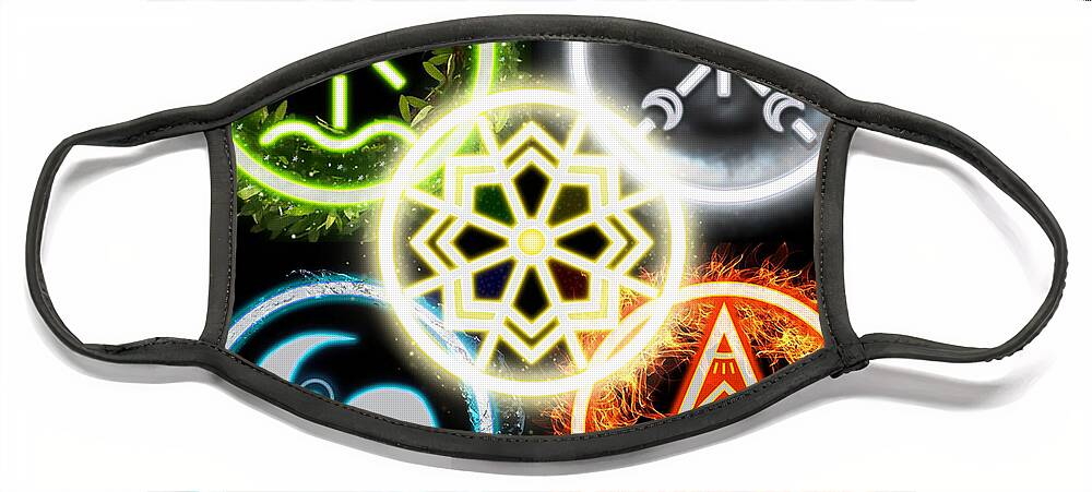 Sigil Face Mask featuring the digital art Elements of Nature by Shawn Dall