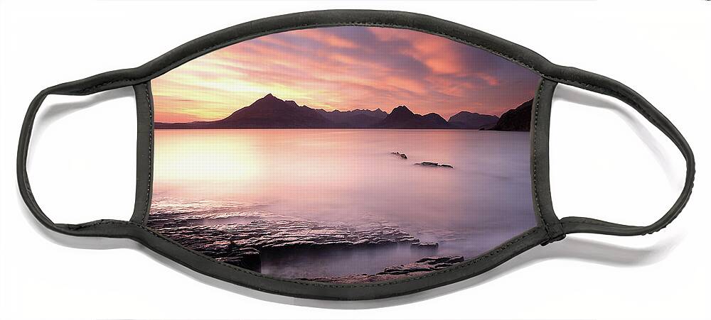 Elgol Face Mask featuring the photograph Elgol Sunset by Maria Gaellman