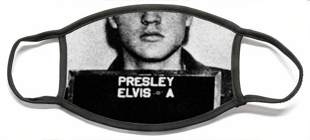 Elvis Presley Face Mask featuring the painting Elvis Presley Mug Shot Vertical 1 Wide 16 By 20 by Tony Rubino
