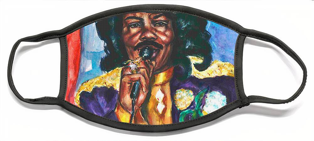 Ernie K Doe Face Mask featuring the painting Emperor of the Universe by Beverly Boulet