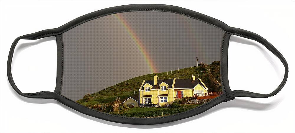Travel Face Mask featuring the photograph End of the Rainbow by Mike McGlothlen