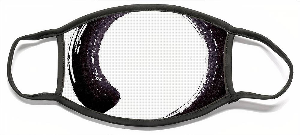 Zen Cirlce Face Mask featuring the painting Enso - embracing imperfection by Oiyee At Oystudio