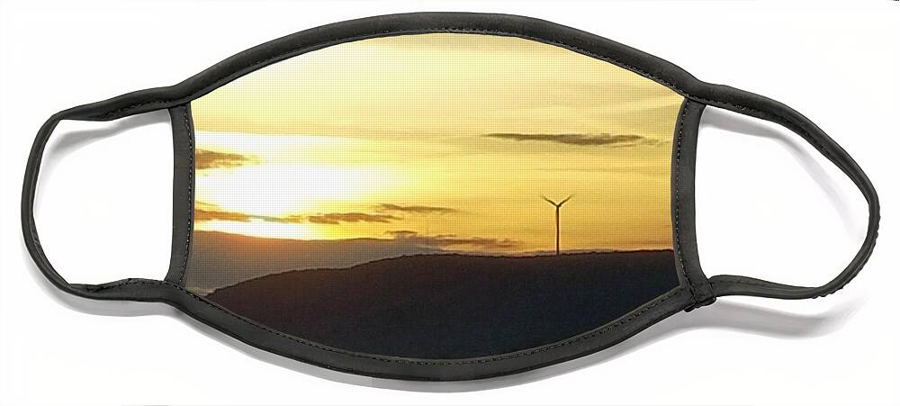 Windmill Face Mask featuring the photograph Environmental Sunset by Vic Ritchey