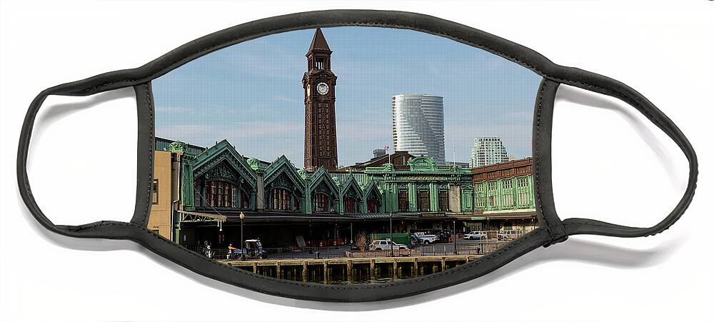 Erie Lackawanna Face Mask featuring the photograph Erie Lackawanna Tain and Ferry Station Built 1907 by Sam Rino