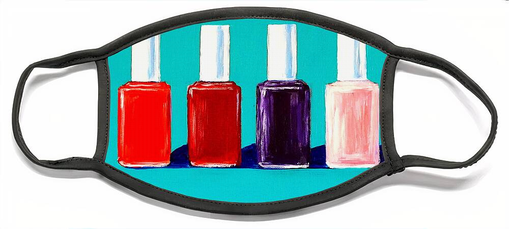 Nail Art Face Mask featuring the painting Essie Polish by Katy Hawk