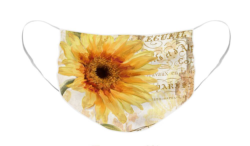 Sunflower Face Mask featuring the painting Ete by Mindy Sommers