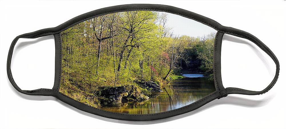 Creek Face Mask featuring the photograph Evening Falls on Cedar Creek by Cricket Hackmann
