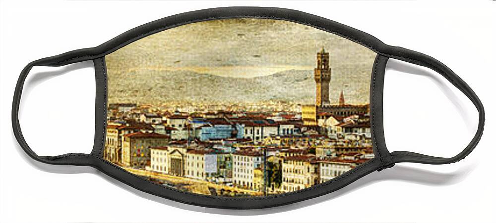 Florence Face Mask featuring the photograph Evening in Florence - Vintage Version by Weston Westmoreland